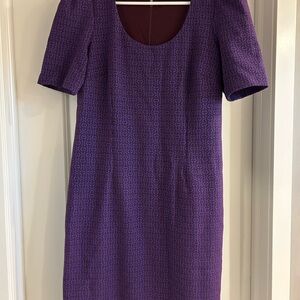 Ann Taylor Purple Textured Midi Dress